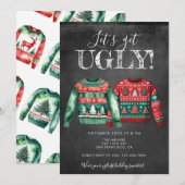Ugly Christmas Sweater Party Invitation Kaart (Voorkant / Achterkant)