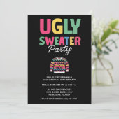 Ugly Christmas Sweater Party Prize Invitation Kaar Kaart (Staand voorkant)