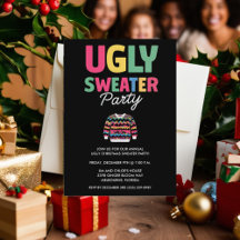 Ugly Christmas Sweater Party Prize Invitation Kaar