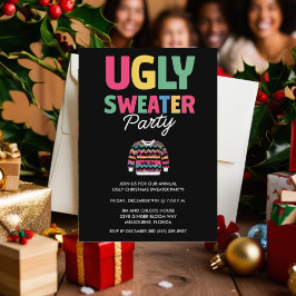 Ugly Christmas Sweater Party Prize Invitation Kaar Kaart