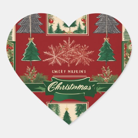 Ugly Christmas Sweater Pattern with Reindeer & Sno Hart Sticker (Voorkant)