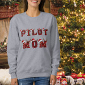 Ugly Christmas Sweater Pilot Mom Aviation Funny