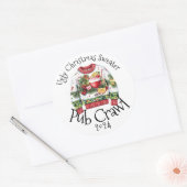 Ugly Christmas Sweater Pub Crawl-activiteit Drink Ronde Sticker (Envelop)