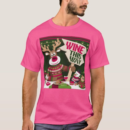 Ugly Christmas Sweater Rein with friends gift T-shirt (Voorkant)