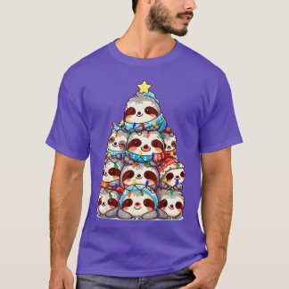 Ugly Christmas Sweater Slothree Christmas T-shirt
