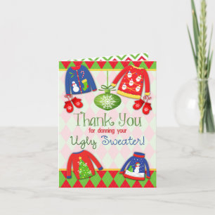 Ugly Christmas Sweater Thank You Card Bedankkaart