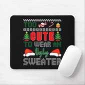 Ugly Christmas Sweater, Too Cute To Wear An Ugly S Muismat (Met muis)