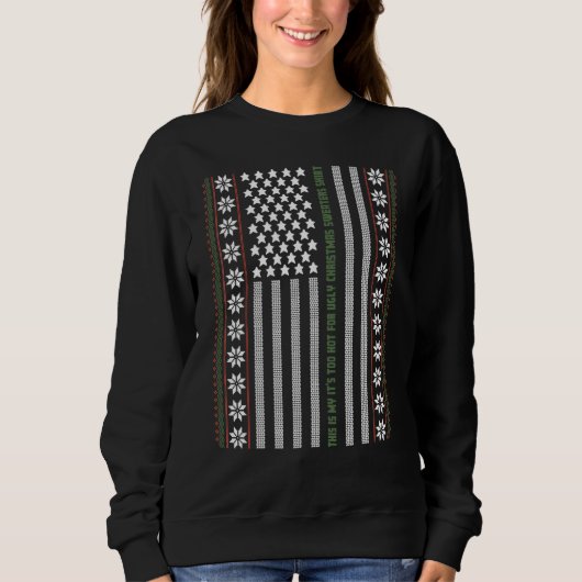 Ugly Christmas Sweater USA Flag Retro Merry Chris (Voorkant)