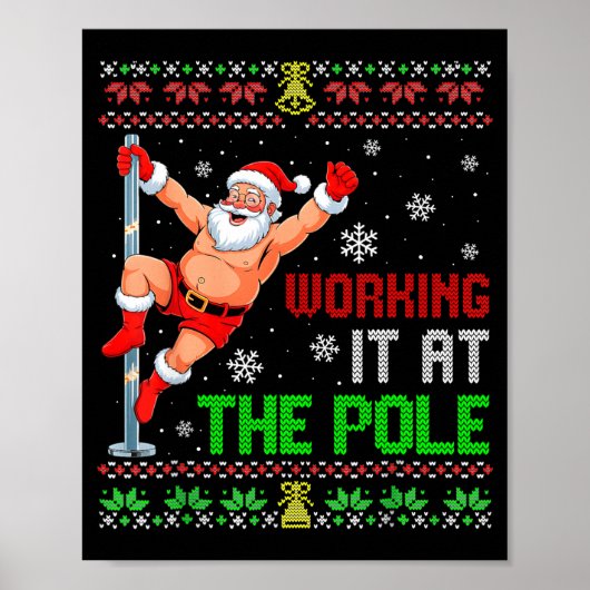 Ugly Christmas Sweater Working It At The Le Funny  Poster (Voorkant)