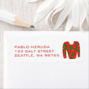 Ugly Christmas Sweater Xmas CUSTOM Mailing Address Etiket