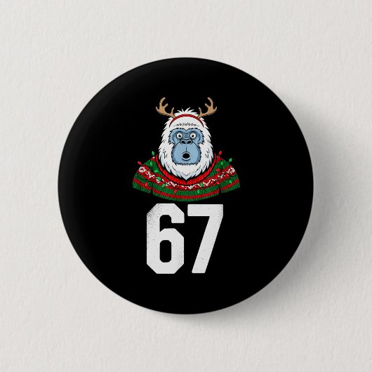 Ugly Christmas Sweater Yeti Gorilla Reindeer 67  Ronde Button 5,7 Cm (Voorkant)