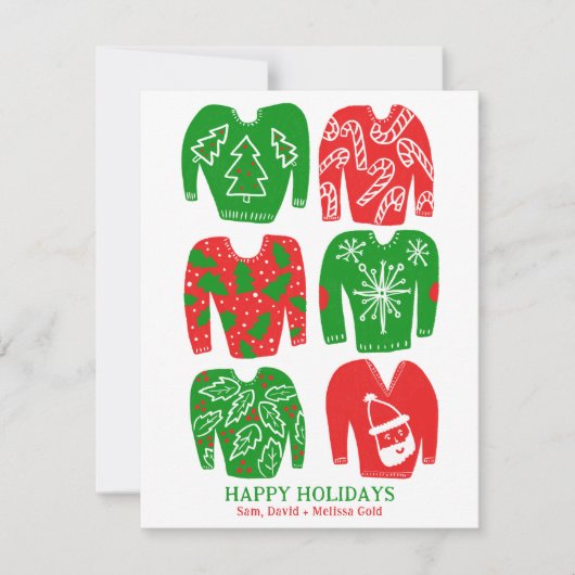 Ugly Christmas Sweaters CUSTOM Feestdagenkaart (Voorkant)
