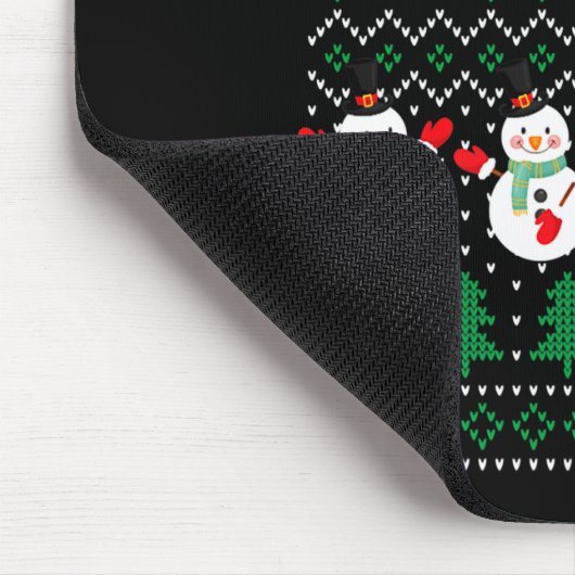 Ugly Christmas Xmas Tree Snowman Santa Claus New Y Muismat (Hoek)