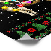 Ugly Cow Christmas Sweater Santa Hat And Light Up Poster (Hoek)