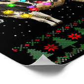 Ugly Cow Christmas Sweater Santa Hat And Light Up  Poster (Hoek)