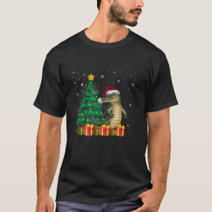 Ugly Crocodile Santa Hat Kerstboom Lights Paj T-shirt