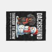 Ugly Dachshund Christmasthrough The Snow Gift Chri Fleece Deken (Voorkant (Horizontaal))