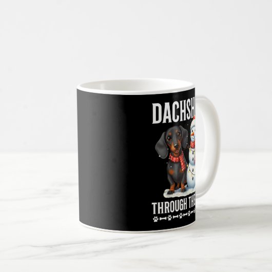 Ugly Dachshund Christmasthrough The Snow Gift Chri Koffiemok (Voorkant rechts)