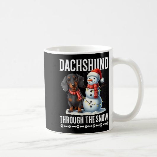 Ugly Dachshund Christmasthrough The Snow Gift Chri Koffiemok (Rechts)