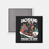 Ugly Dachshund Christmasthrough The Snow Gift Chri Magneet (Voorkant / Achterkant)