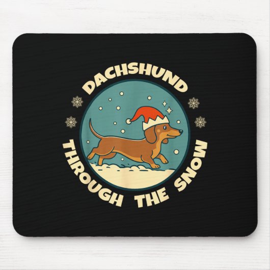 Ugly Dachshund Christmasthrough The Snow Gift Chri Muismat (Voorkant)