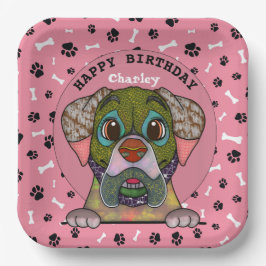 Ugly dog gezicht English Mastiff jarig Papieren Bordje