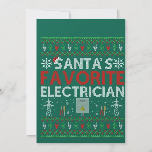 Ugly Electrician Xmas Gift Santa Loves Electrician Kaart (Voorkant)