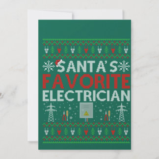 Ugly Electrician Xmas Gift Santa Loves Electrician Kaart