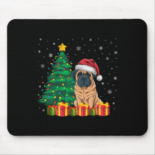 Ugly English Mastiff Santa Hat Kerstverlichting Do Muismat