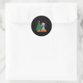 Ugly English Pointer Santa Hat kerstverlichting do Ronde Sticker (Tas)