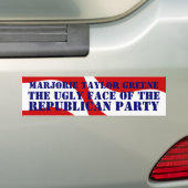 Ugly face Republican Party Marjorie Taylor Greene Bumpersticker (Op auto)