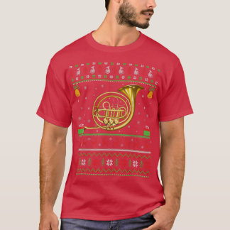 Ugly French Horn Music Lover Lighting French Horn  T-shirt