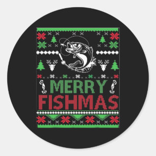 Ugly Gevist Christmas Byb Fish Apparel Ronde Sticker