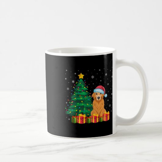 Ugly Golden Retriever Santa Hat Kerstverlichting D Koffiemok (Rechts)
