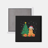 Ugly Golden Retriever Santa Hat Kerstverlichting D Magneet (Voorkant / Achterkant)