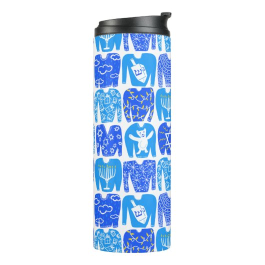 Ugly Hannukah Sweaters Holiday Pattern Thermosbeker (Gedraaid links)