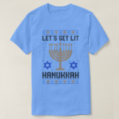 Ugly Hanukkah Chanukah Menorah Let's Get Lit Jewis T-shirt (Design voorkant)