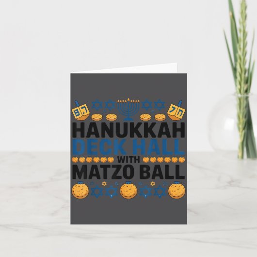 Ugly Hanukkah Deck Hall With Matzo Ball Chanukah  Kaart (Voorkant)