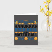 Ugly Hanukkah Deck Hall With Matzo Ball Chanukah  Kaart (Gele Bloem)