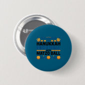 Ugly Hanukkah Deck Hall With Matzo Ball Chanukah  Ronde Button 5,7 Cm (Voorkant /achterkant)