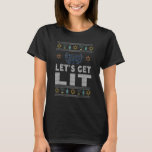 Ugly Hanukkah laat Lit Menorah Chanukah T-shirt<br><div class="desc">Ugly Hanukkah laat Lit Menorah Chanukah</div>