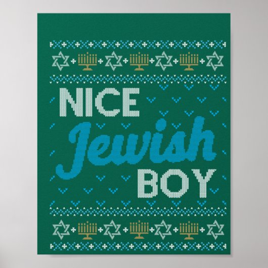 Ugly Hanukkah Nice Jewish Boy Matching Poster (Voorkant)