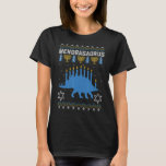 Ugly Hanukkah Sweater Dinosaur Menorah Dino Lover T-shirt<br><div class="desc">Ugly Hanukkah Sweater Dinosaur Menorah Dino Lover</div>