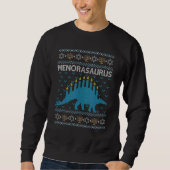 Ugly Hanukkah Sweater  Dinosaur Menorasaurus (Voorkant)