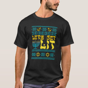 Ugly Hanukkah Sweater Lets krijgen Lit Menorah T-shirt