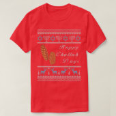 Ugly Hanukkah Sweater Menorah Happy Challah Days C T-shirt (Design voorkant)