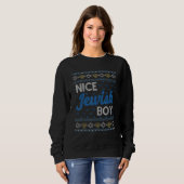 Ugly Hanukkah Sweater  Nice Jewish Boy Matching (Voorkant volledig)