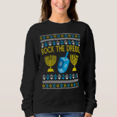 Ugly Hanukkah Sweater Rock The Dreidelorah Candles (Voorkant)