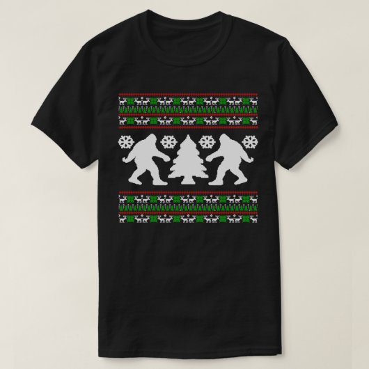 Ugly Holiday Bigfoot-kerstagewetenschap T-shirt (Design voorkant)