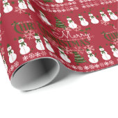 Ugly Holiday Sweater Merry kerst Cadeaupapier (Rol Hoek)